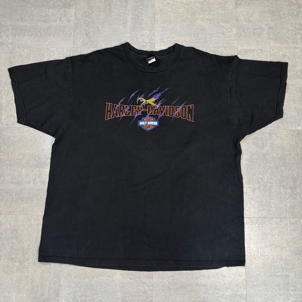 Harley Davidson Columbia Men's Black VTG T-shirt 3X Motorcycle Y2K Graphic Plus